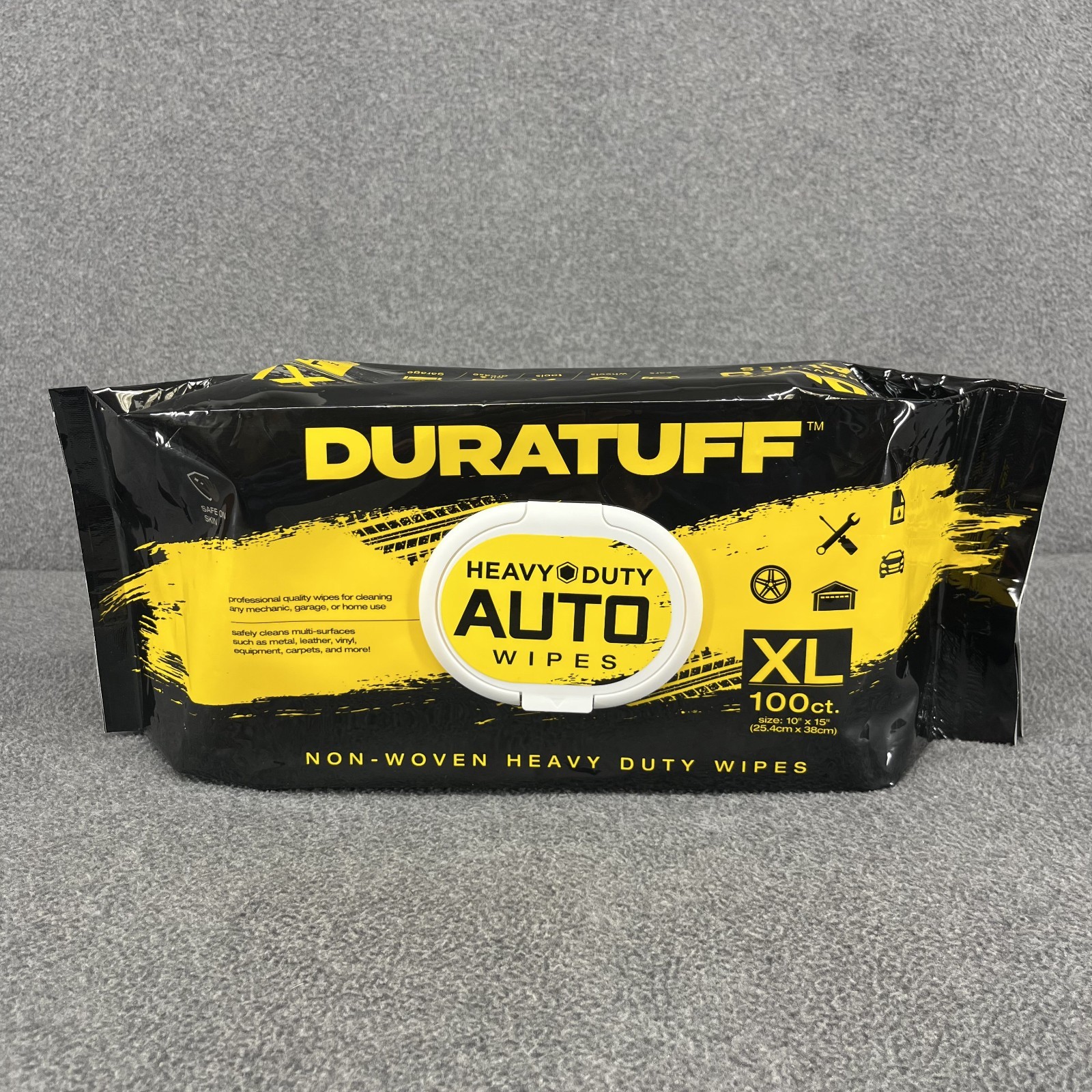 DURATUFF Heavy Duty Auto Wipes XL 100 Count Non-Woven Cleaning Wipes