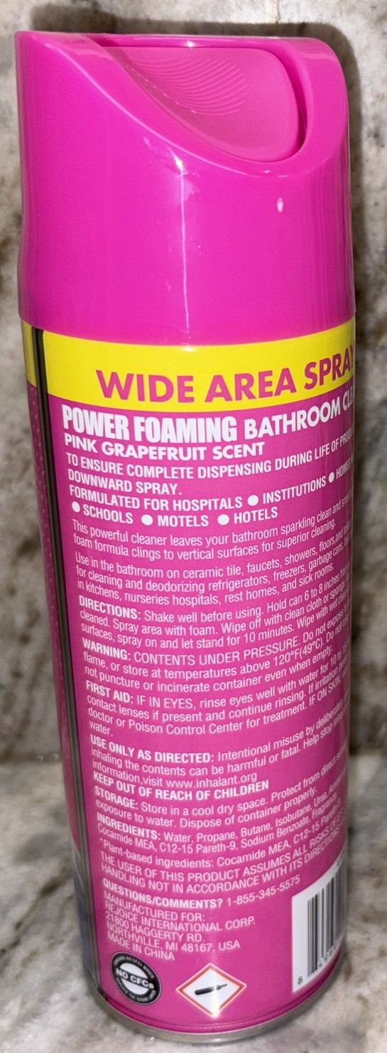 Homebright Power Foaming Bathroom Cleaner 10oz Pink Grapefruit Scent-NEW-SHIP24H