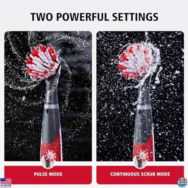 Cordless Electric Scrub Brush 18-Piece Kit, Water Resistant for Home & Bathroom