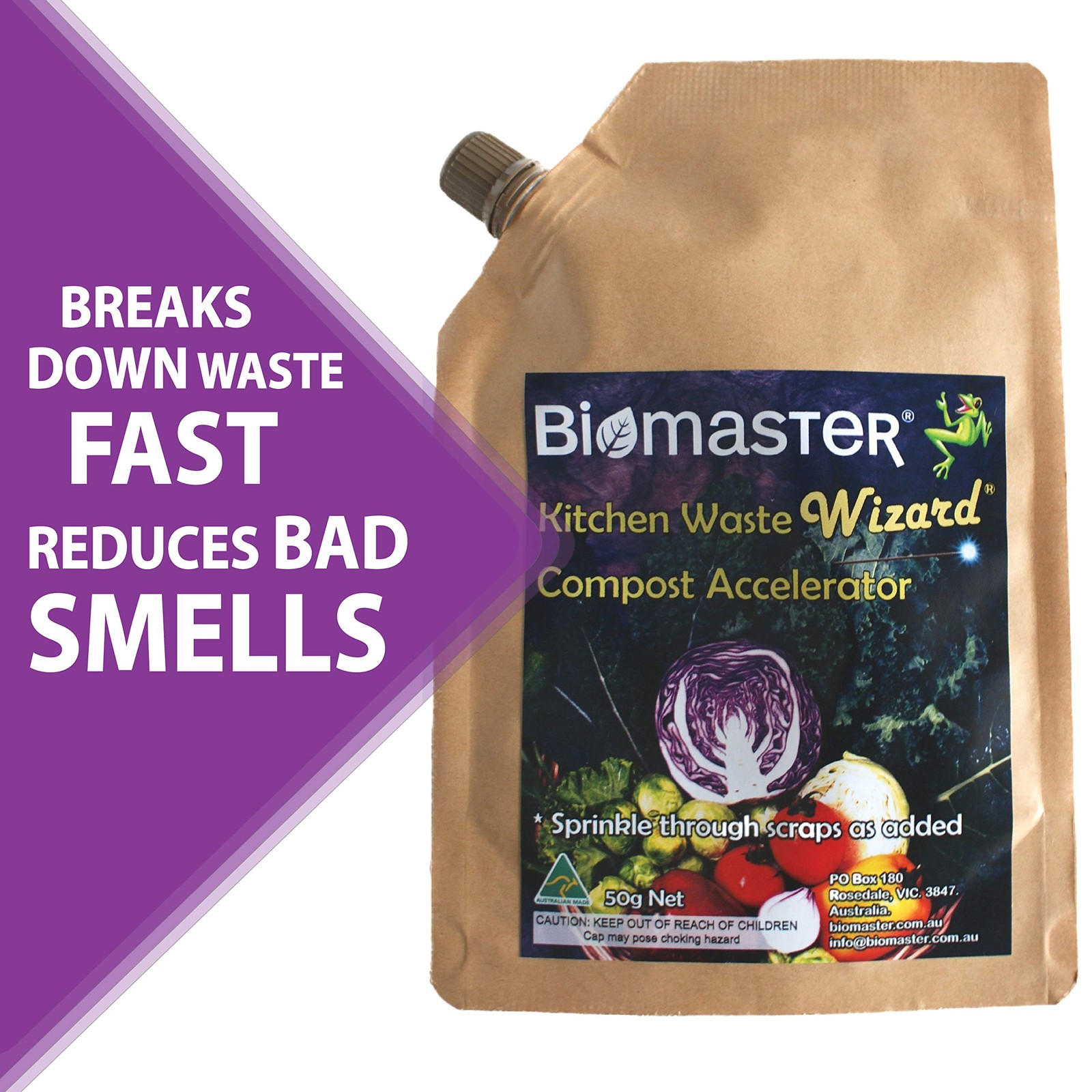 Kitchen Waste Wizard Compost Accelerator – 50g – Natural