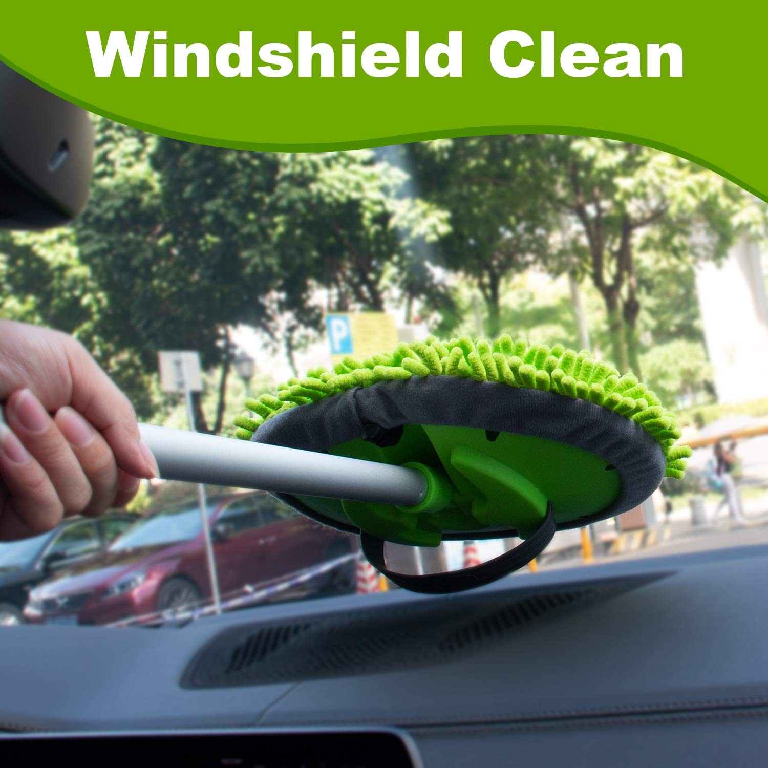 62″ Microfiber Car Wash Brush Mop Kit Mitt Sponge with Long Handle Car