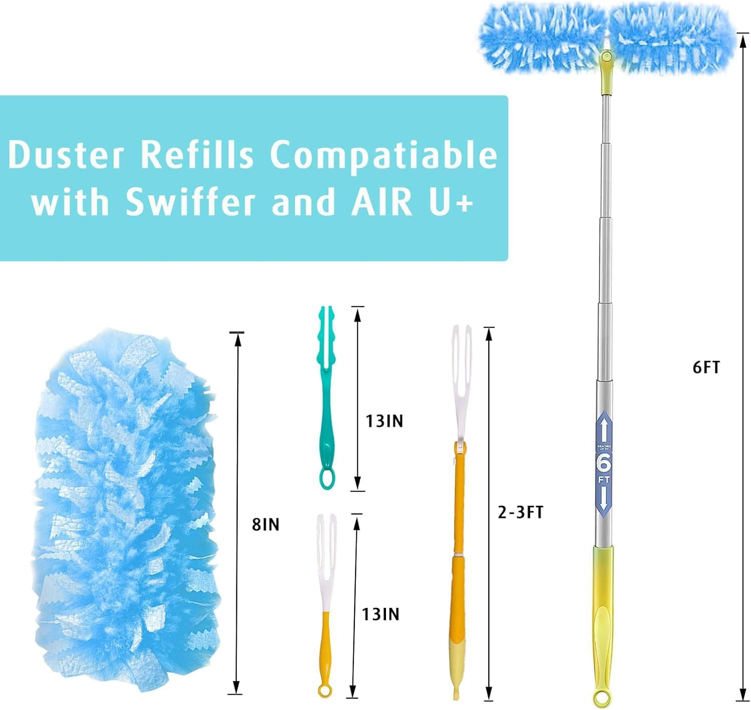 Duster Refill for Swiffer Duster, 30 Count Heavy Duty Duster Refills, Multi Surf