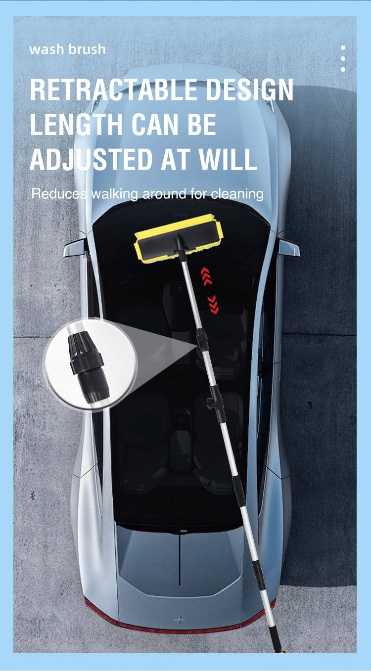 Automotive surface cleaning tool featuring a retractable elastic silicone brush