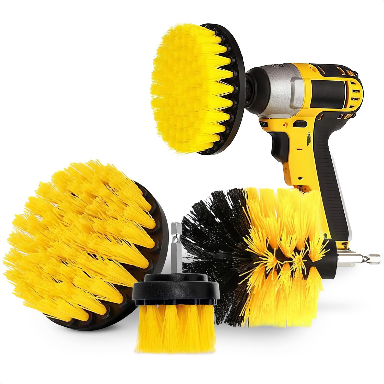 3 Pcs Drill Brush Car Detailing Attachment Power Scrubber for Bathroom Tile Car