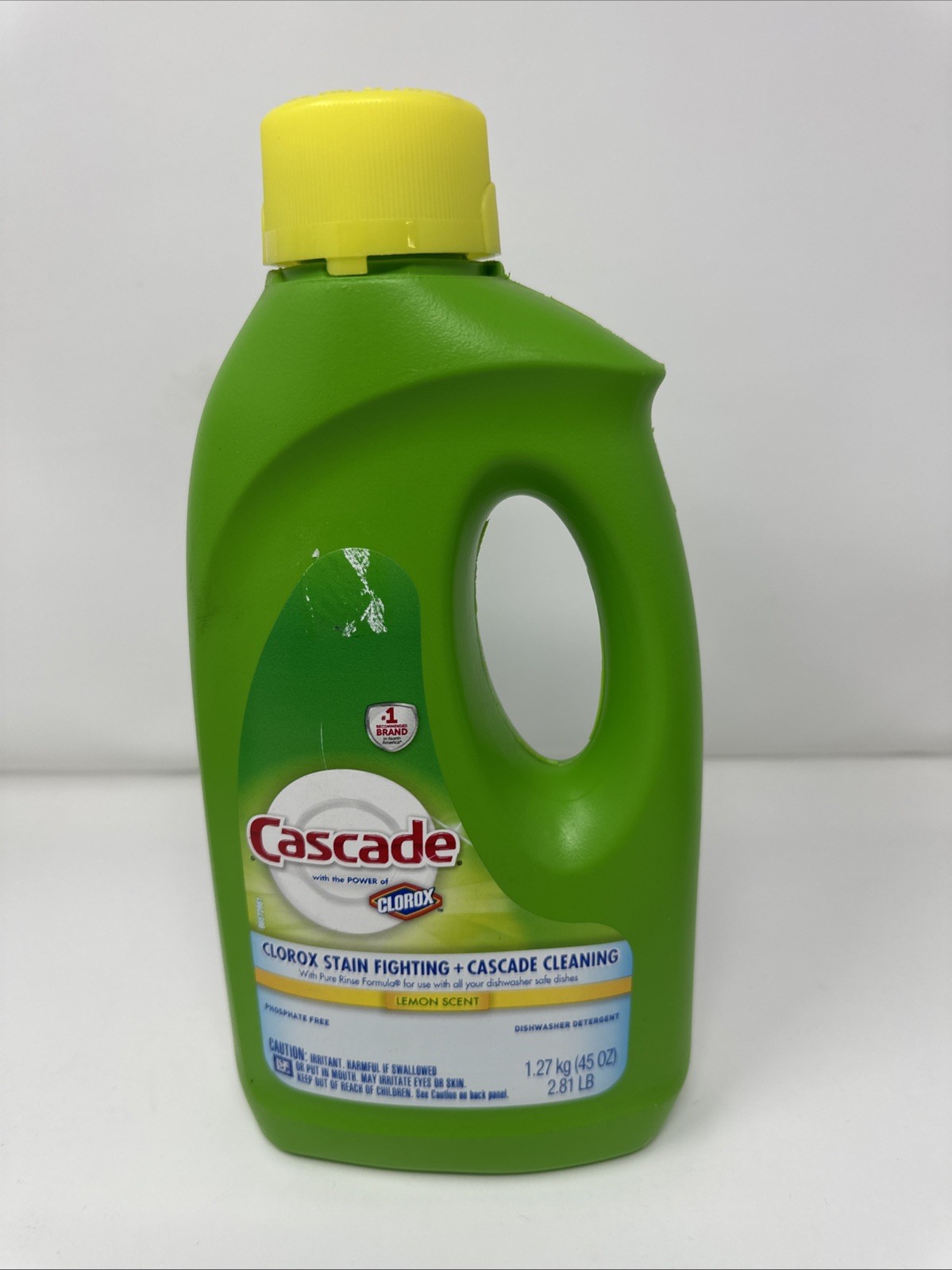 1x Cascade Dishwashing Gel Lemon Scent 45oz Clorox Stain Fighting Cleaning