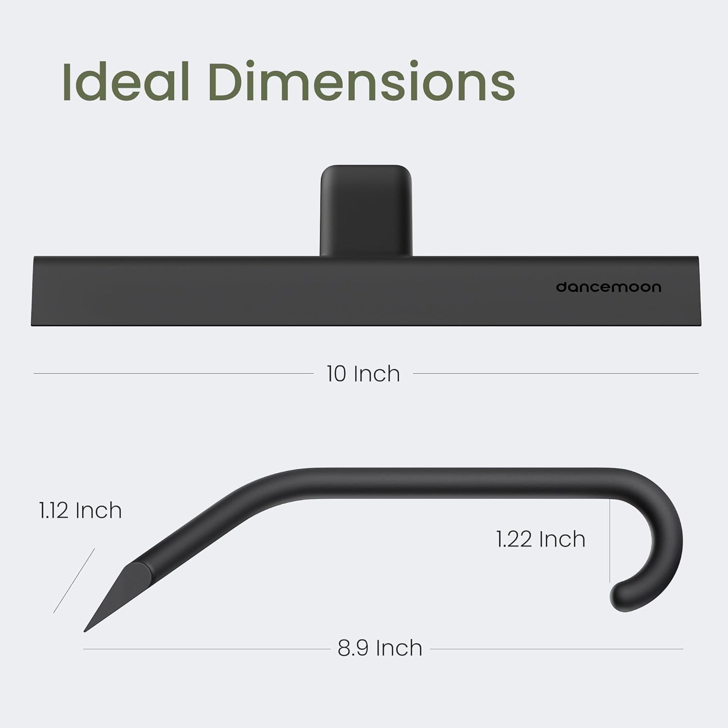 Ergonomic Shower Squeegee – 10-Inch Black Silicone, Seamless & Stylish Home Tool