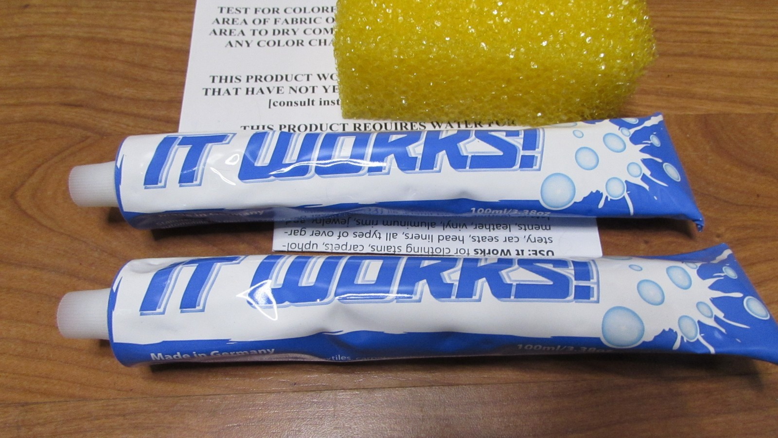 It Works Stain Remover 3 Tubes 3.38 Oz. New Cleaner Whitener Spot Remover Sealed