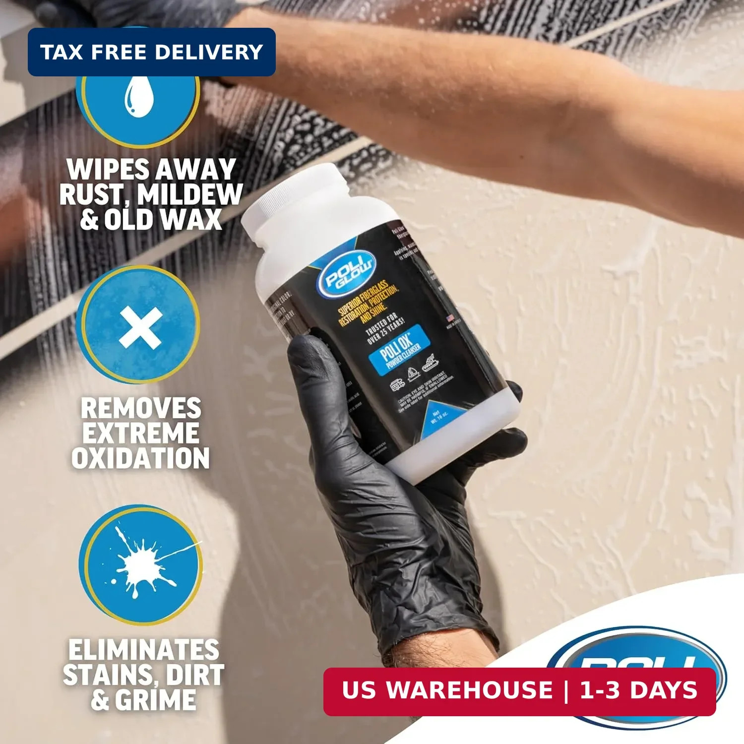 Poli Ox® Oxidation Removal Kit for Boats, RVs, or Fiberglass Surfaces-Removes He