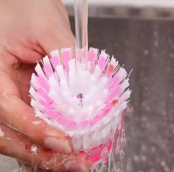 Kitchen Wash Pot Dish Brush Clean Utensils with Washing Up Liquid Soap Dispenser
