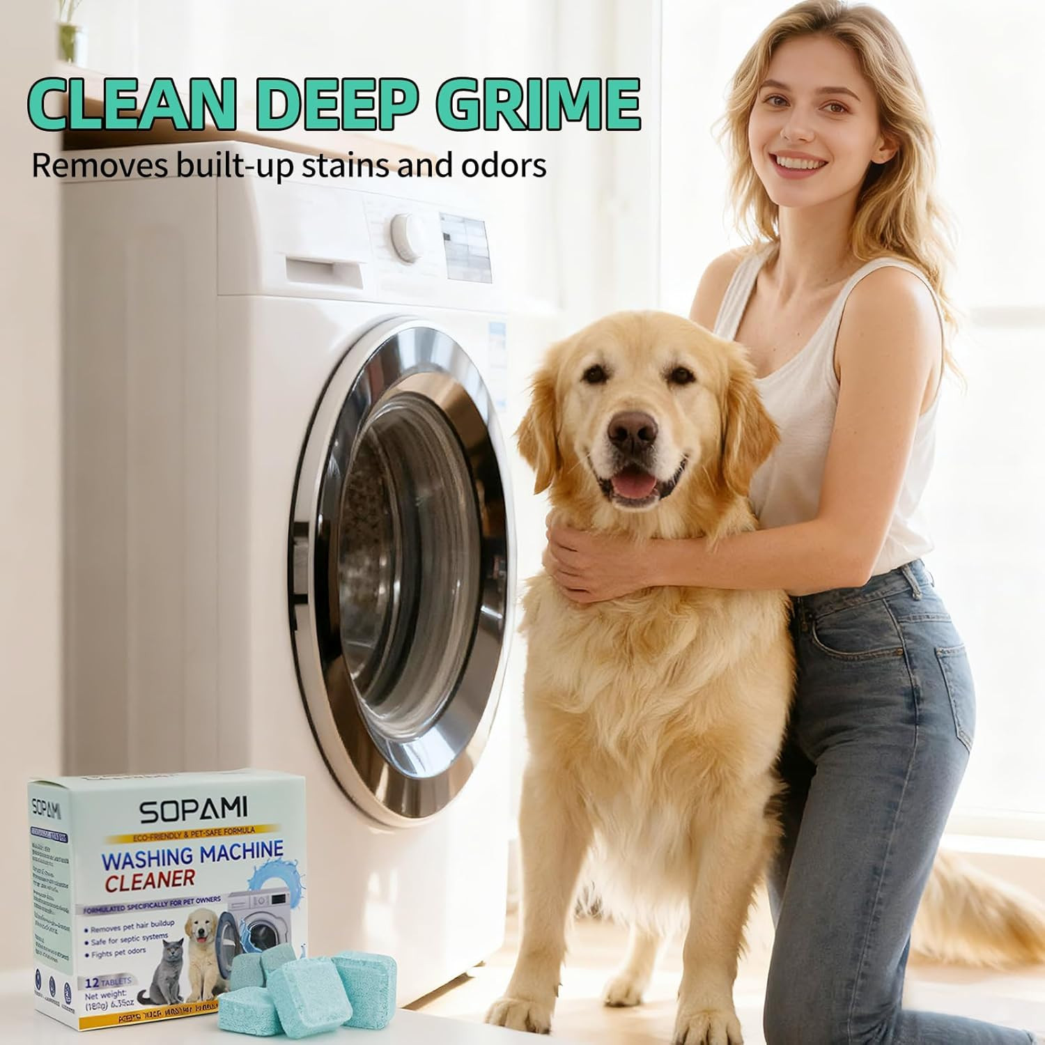 Washing Machine Cleaner Tablets 24-Pack (12 Month Supply) for He/Top/Front Load