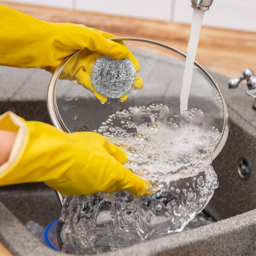 Stainless Steel Dish Bowl Cleaning Spiral Scourers Practical Kitchen Cleaner