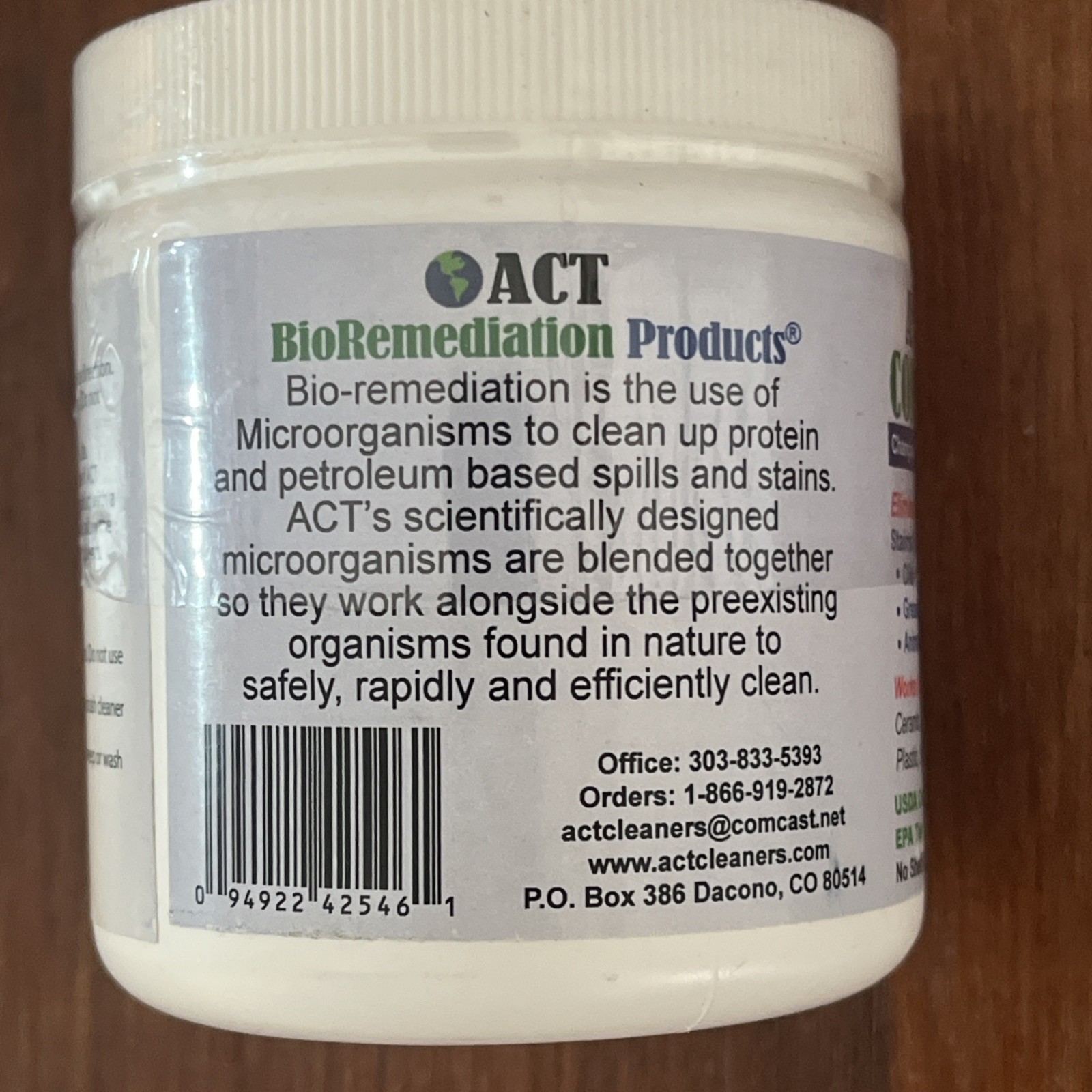 ACT Concrete Cleaner 8oz Eco Friendly Covers 50sqf Stain Remover Grease Oil Wood