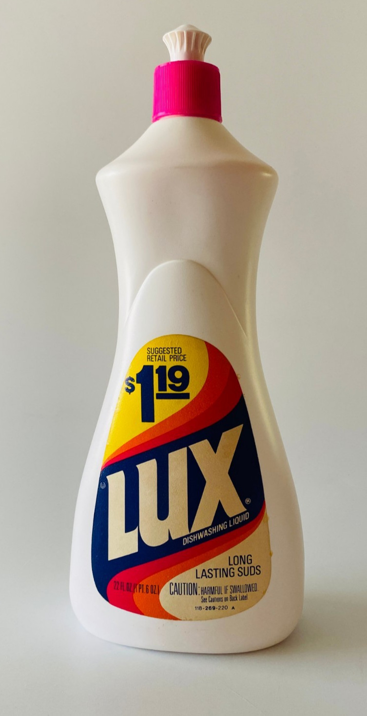 Vintage Lever Bros LUX Mild Dishwashing Liquid 22 oz Late 70s Soap Movie Prop