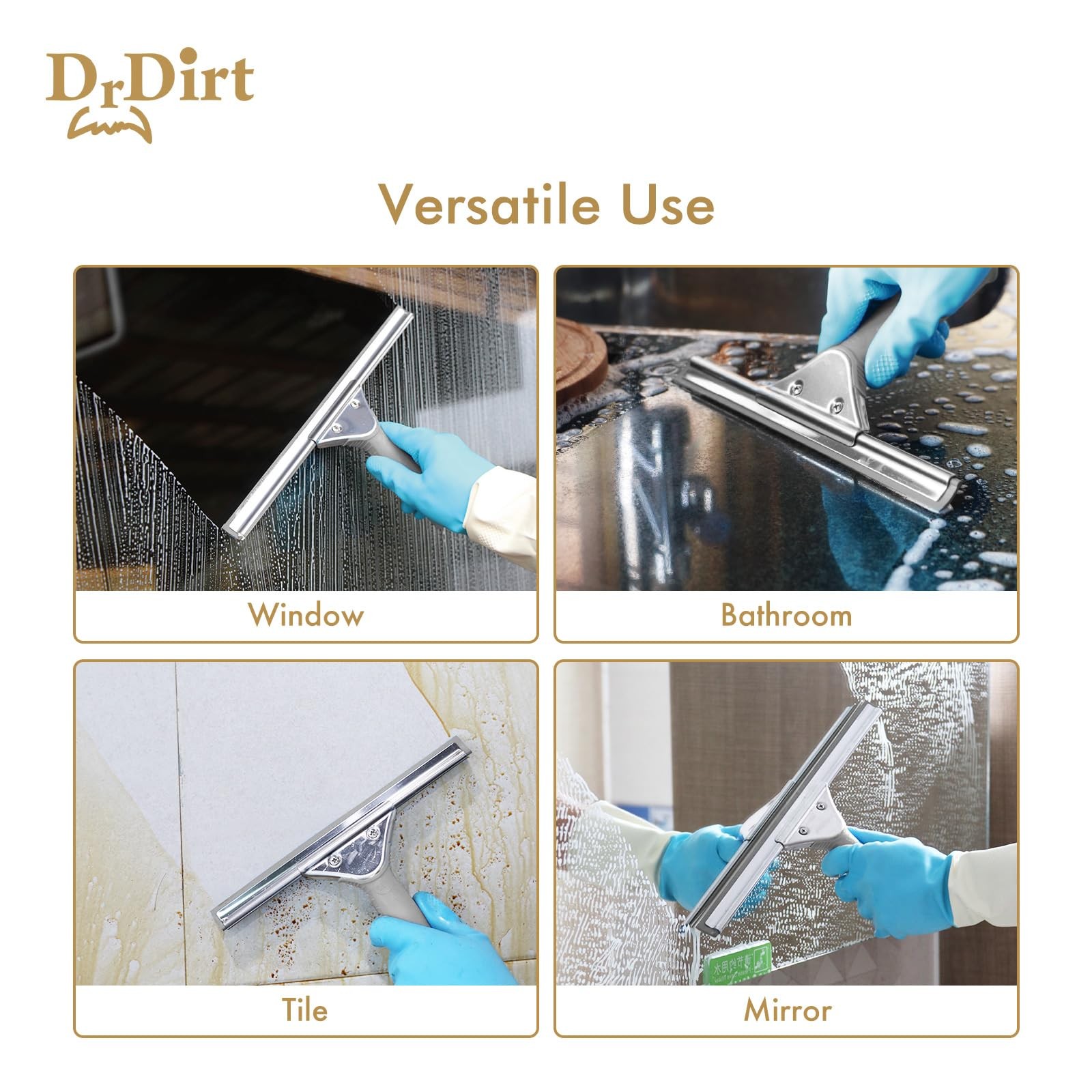 Window Squeegee for Home | 14-Inch Squeegee for Window Cleaning with Ergonomi…