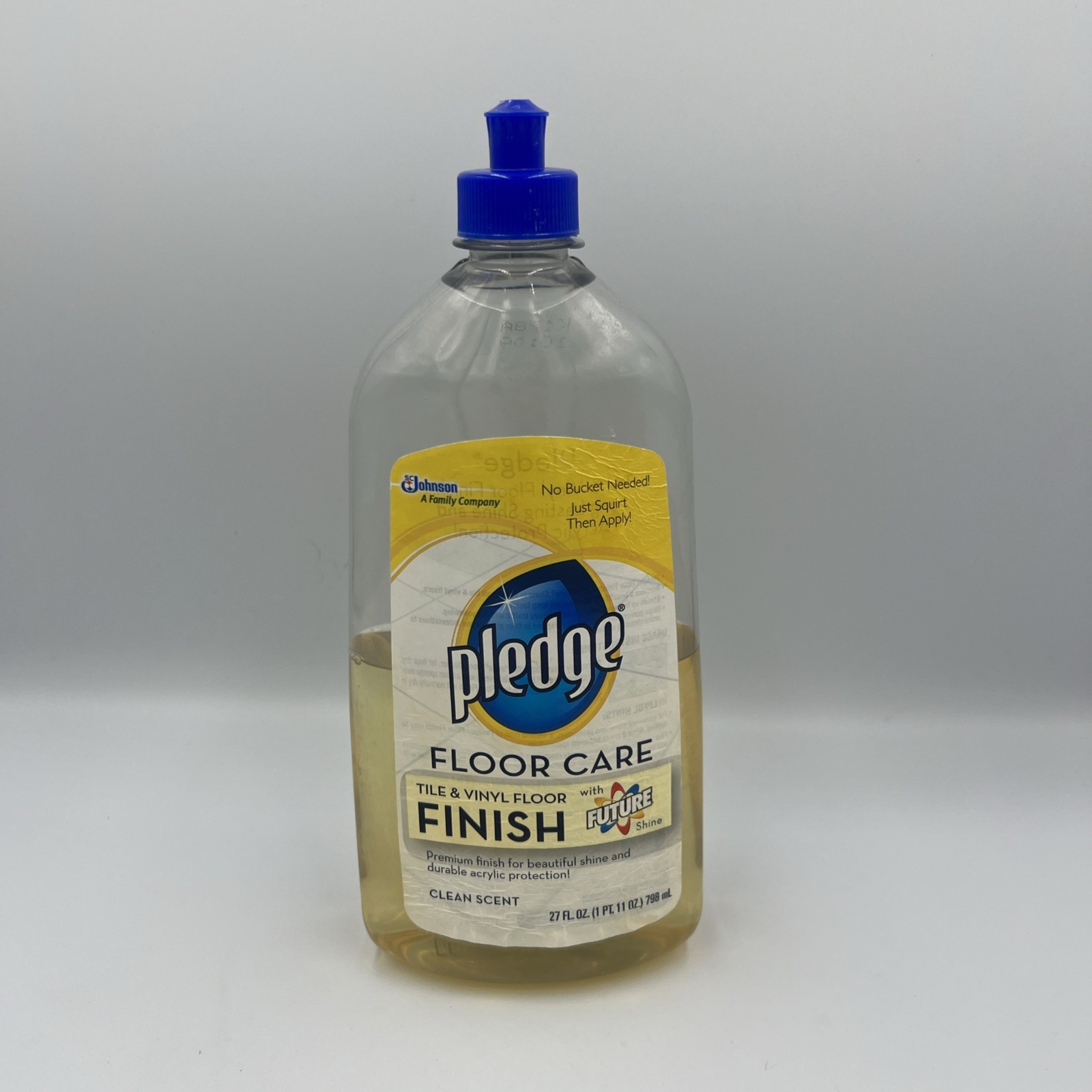 Pledge FLOOR CARE Tile & Vinyl Floor Finish w/ FUTURE SHINE 27 Oz . **60% Full
