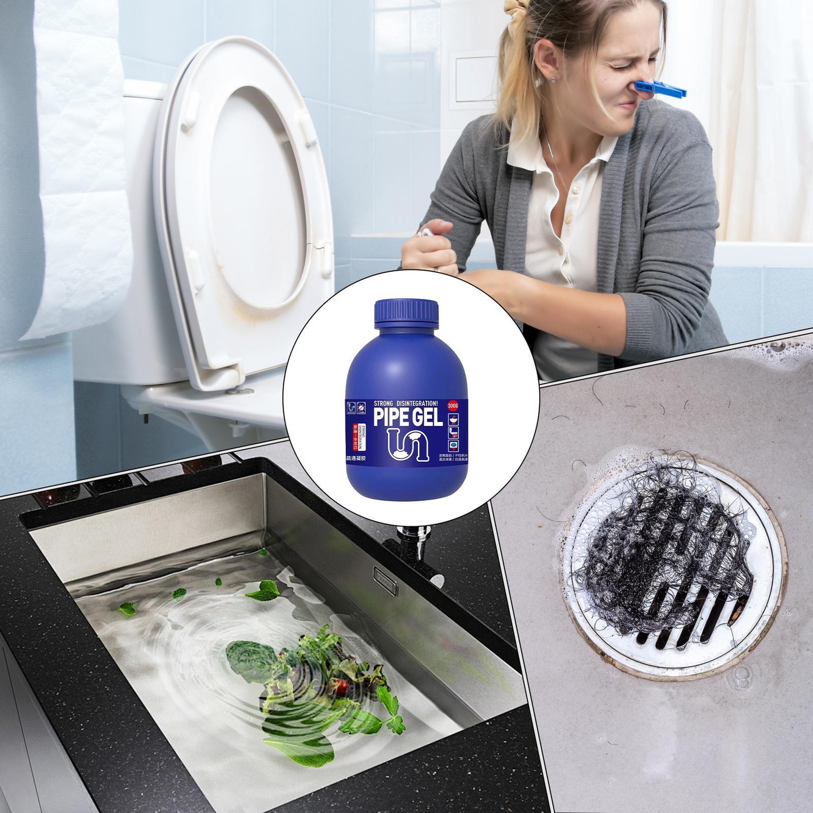 `300ml Powerful Pipe Dredging Agent Wild Tornado Sink & Drain Cleaner Agent`
