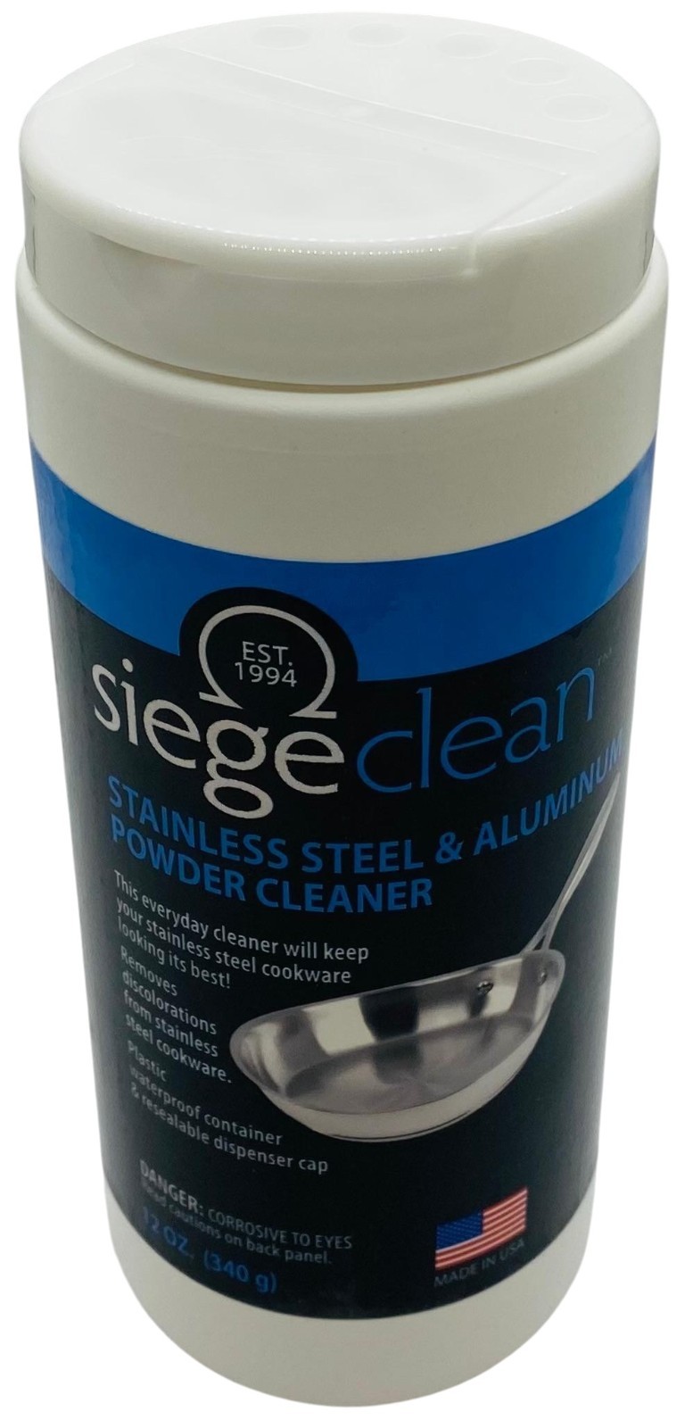 Siege Stainless Steel & Aluminum Powder Cleaner, 12 oz, Made in USA, P-11P