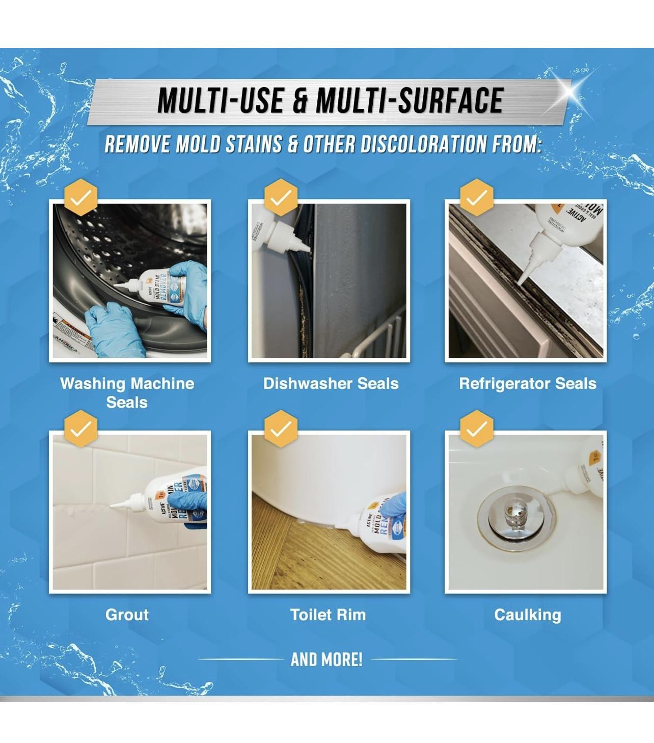Active Mold Stain Remover Seal Grout Deep Clean 7oz New