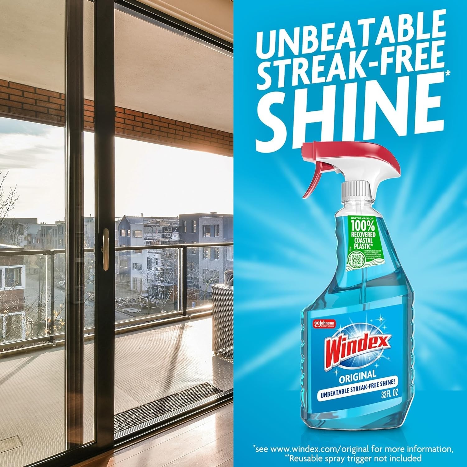 Eco-Conscious Windex 2L Window Cleaner – Made from Recycled Coastal Plastic