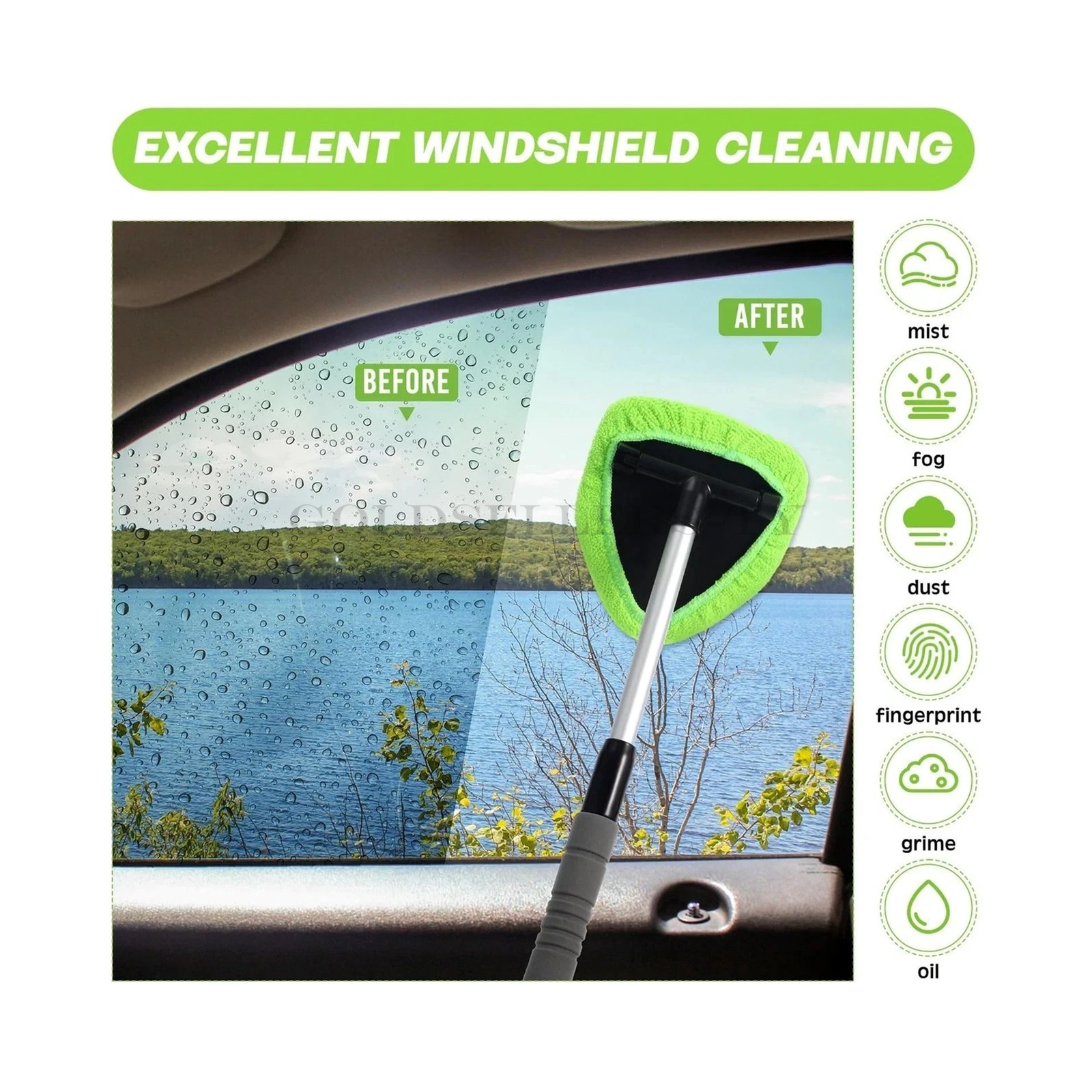 Windshield Cleaning Tool Kit Wiper Cleaner Brush Pad Extendable Car Window Glass