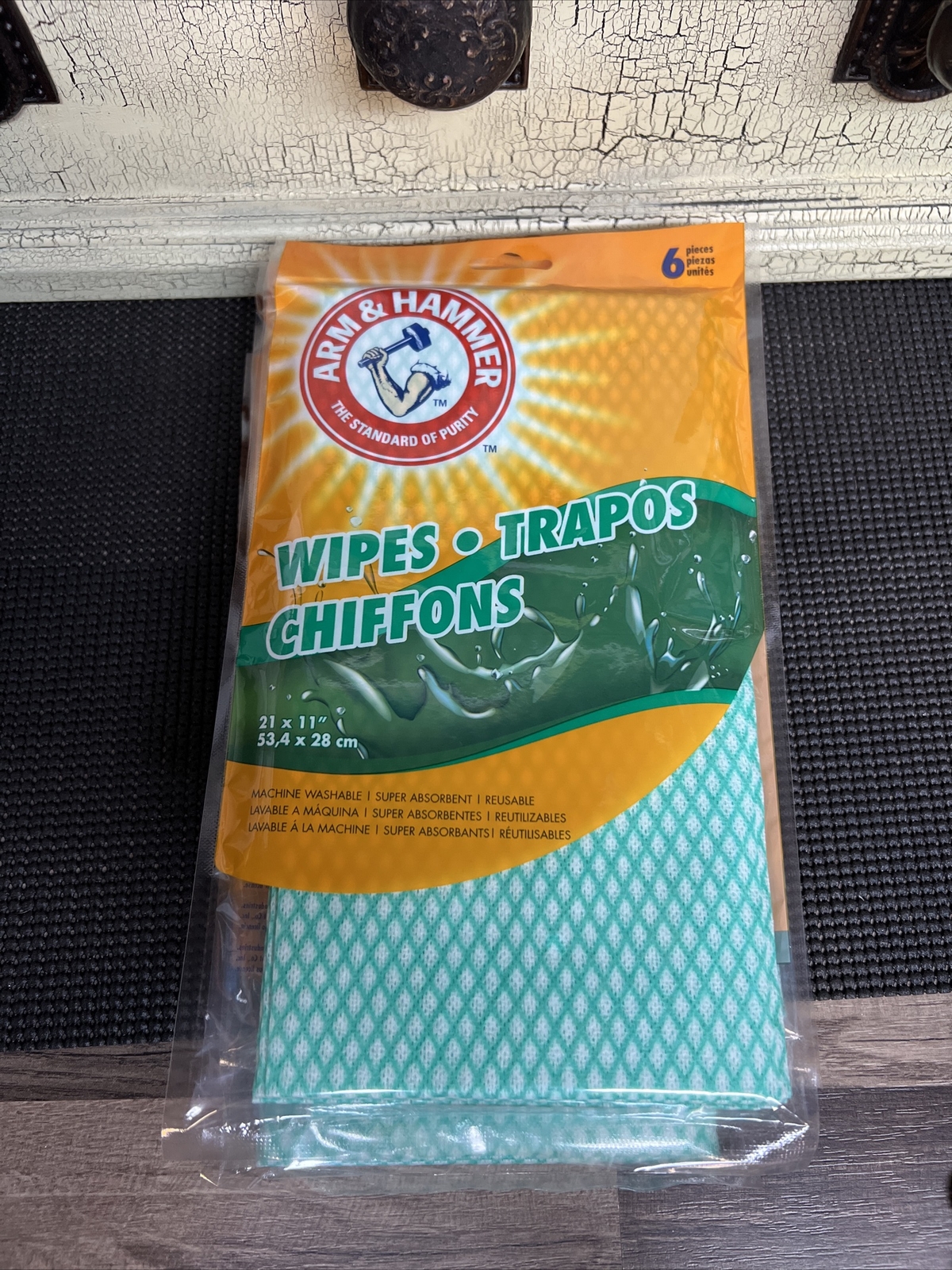 (LOT OF 5 PACKS) Arm & Hammer 6-Pack Non-Woven Fiber Cloth – 30 WIPES TOTAL