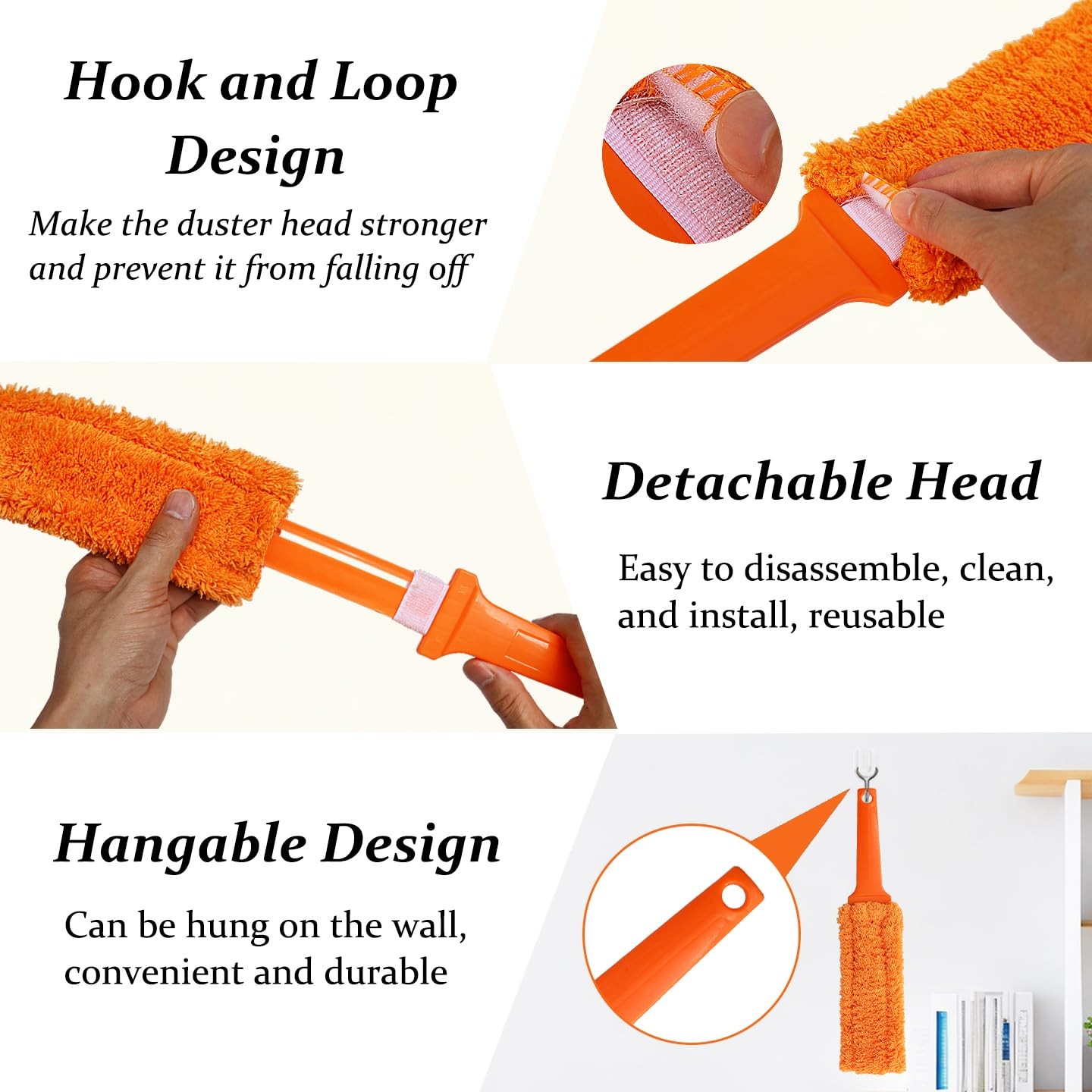 4 Pack 15 inch Reuseable Microfiber Feather Duster, Blind Duster, Gap Duster, Re