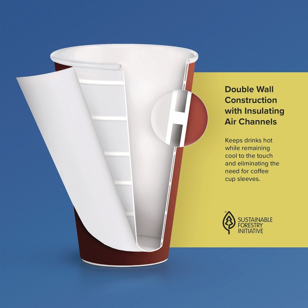 Dart DWTG20ST 20 oz. Insulated Paper Hot Cups – Steam Print (600/CT) New