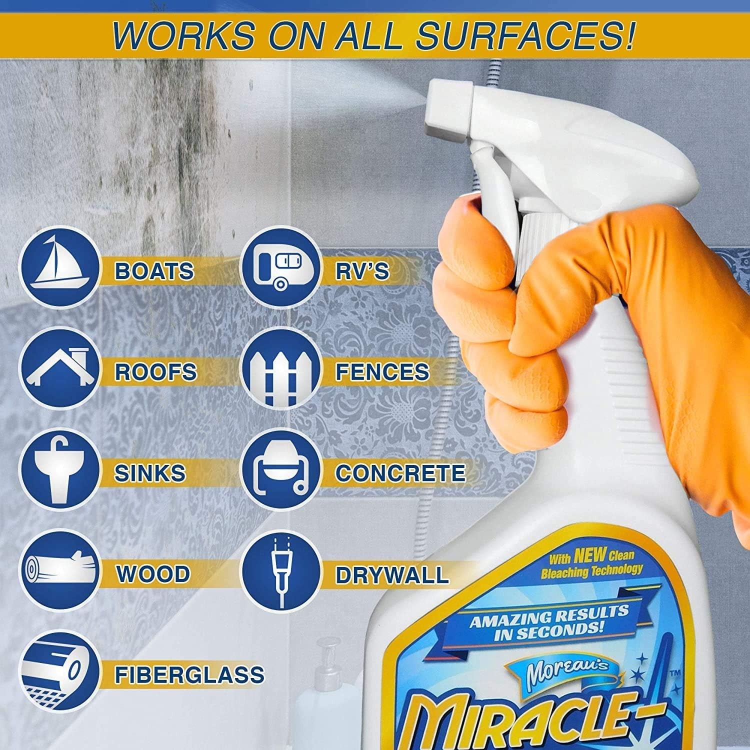 Instant Mold and Mildew Stain Remover 32 Oz. by Encore Coating | 2 Pack 64 Oz…