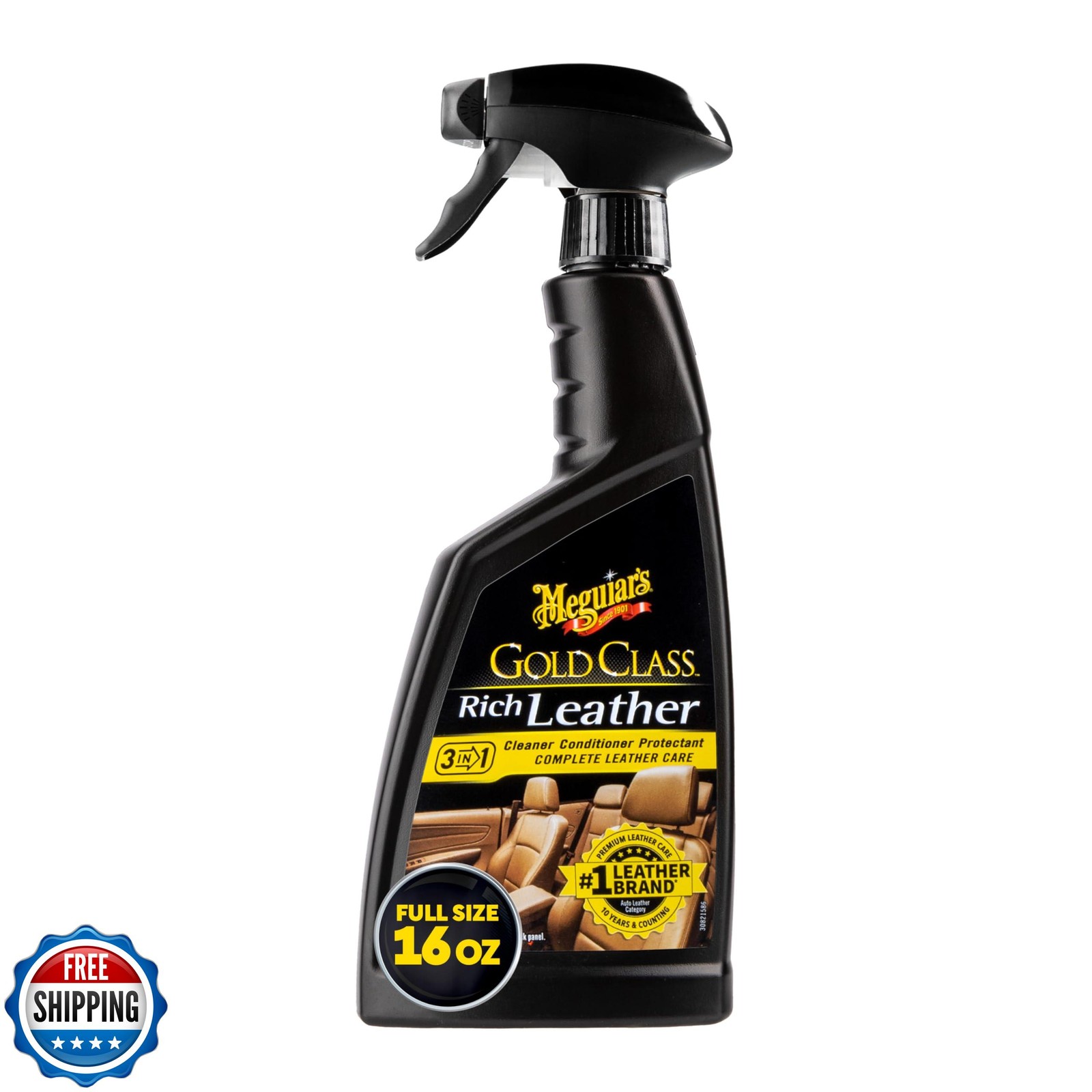 Meguiar’s Gold Class Rich Leather Cleaner and Conditioner 3-in-1 Spray, Non-G