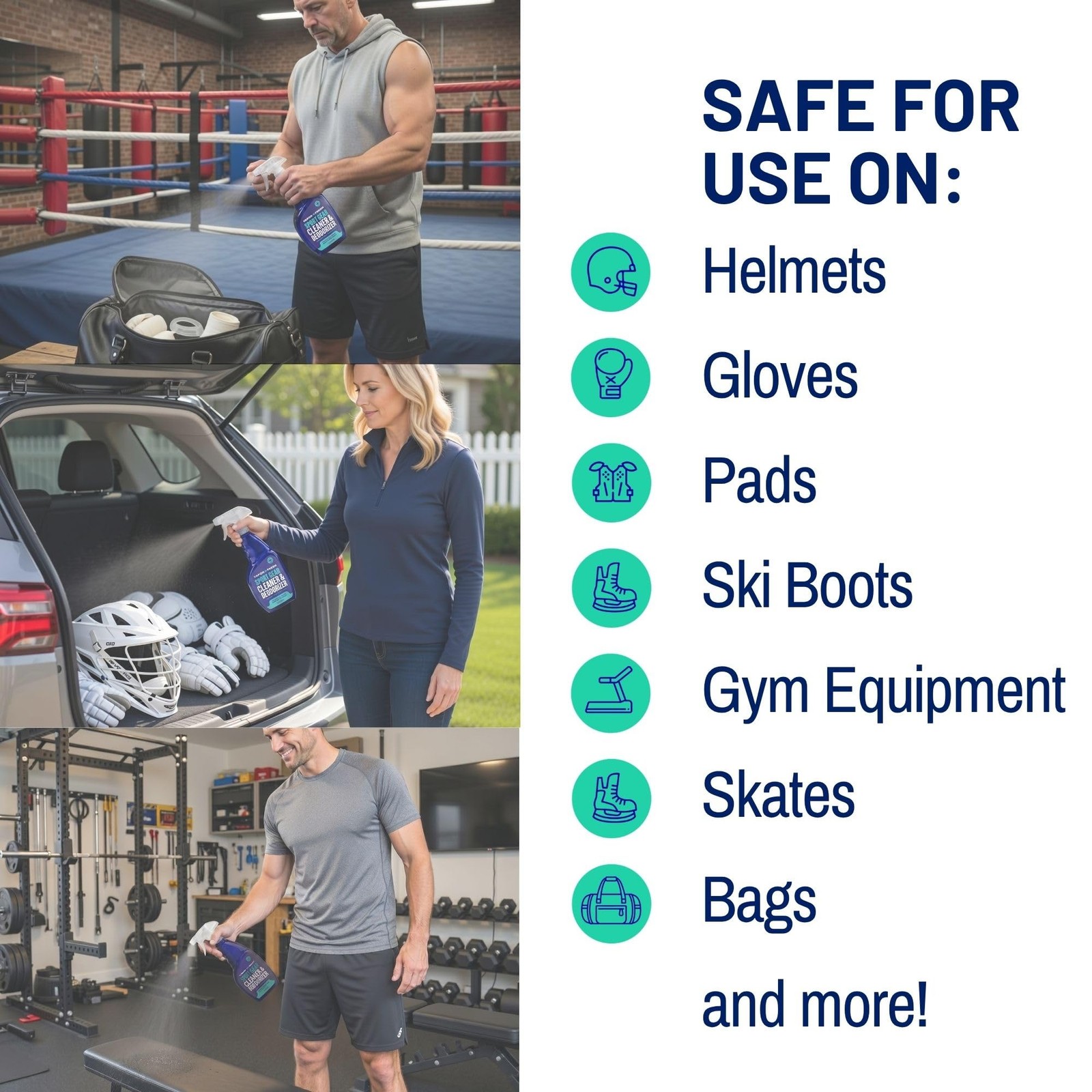 Sports Equipment Deodorizer Cleaner for Gloves Pads Helmets Gym Bags