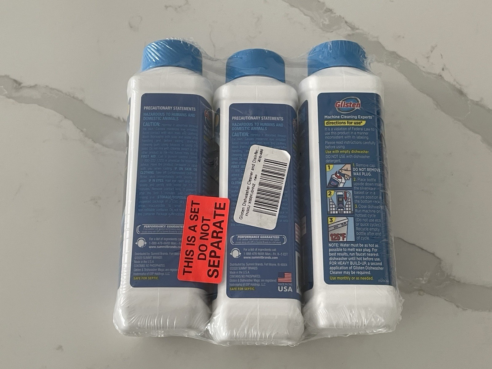Glisten Dishwasher Cleaner Lemon 3 Pack 12 oz – Removes Limescale Rust Grease