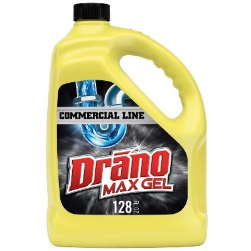 Drano Commercial Line Max Gel Drain Cleaner and Clog Remover – 128 fl ozr