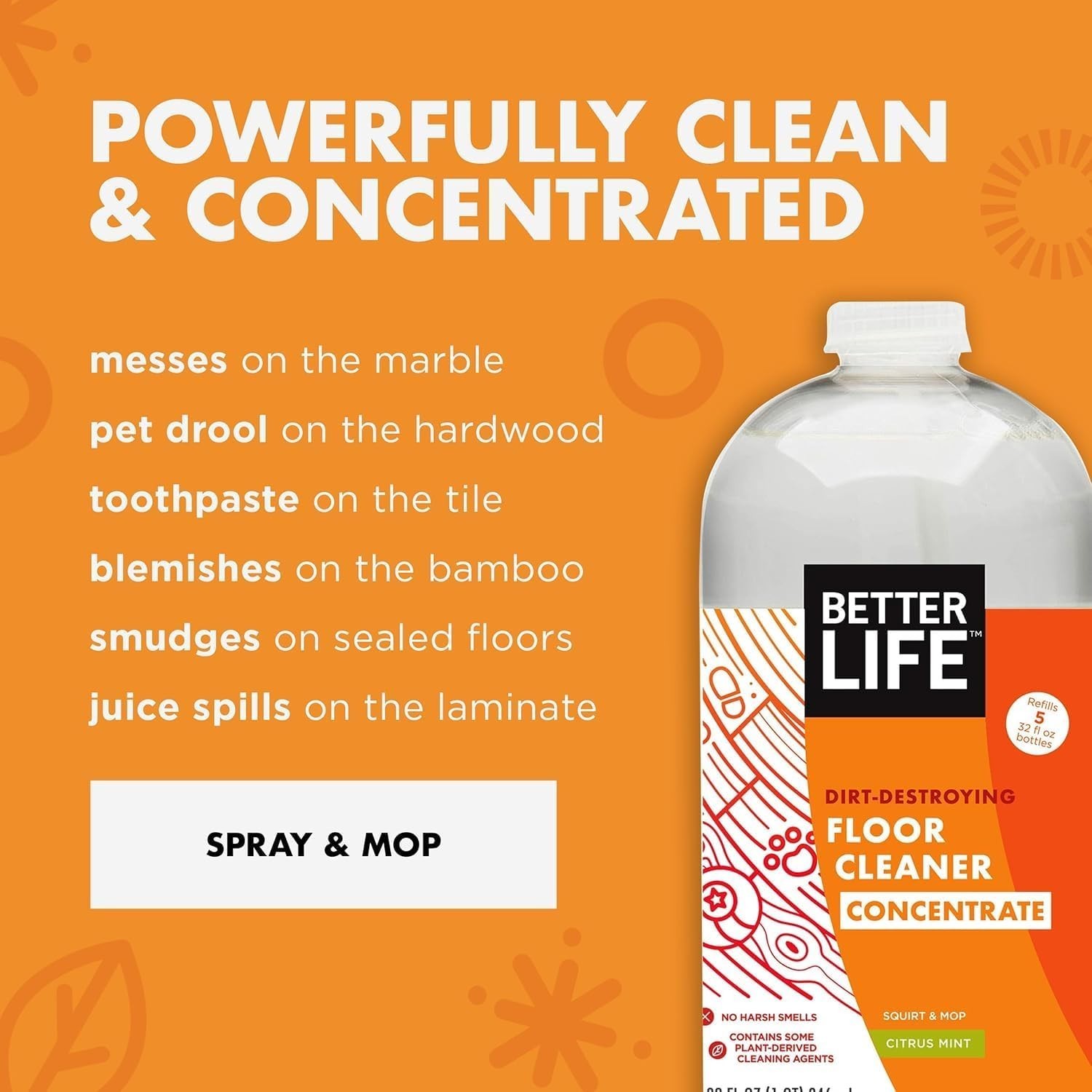Concentrated Liquid Cleaner for Hardwood, Tile, and Vinyl with Streak-Free Shine