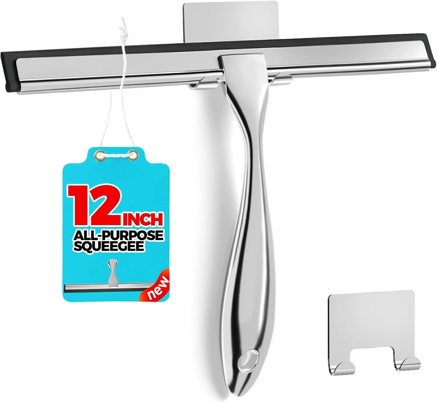 ALFLOD 12-Inch All-Purpose Shower Squeegee for Shower Doors, Tile Shower Walls,