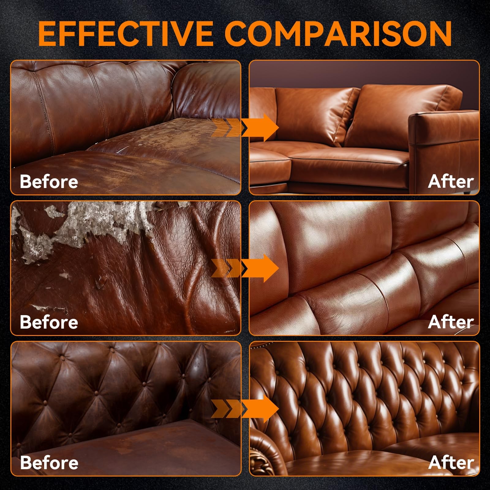 ® Dark Brown Leather Recoloring Balm, Leather Repair kit for Vinyl Furniture,…