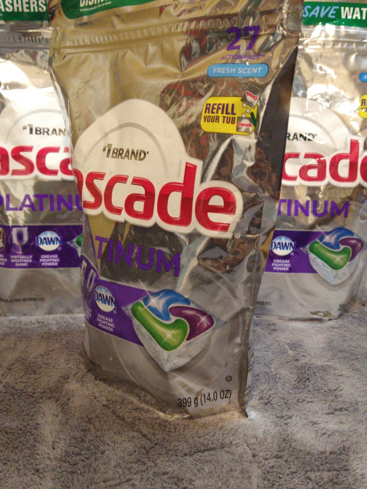 Cascade Platinum 27ct 3pack Dishwasher Detergent Pods, Fresh Scent 81 Count