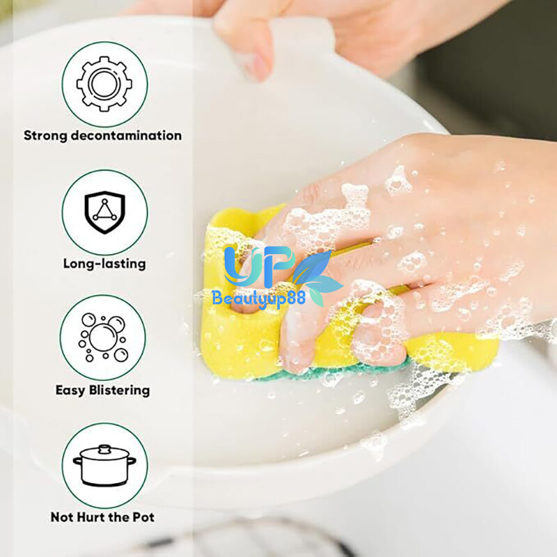 LOT 6~72Pcs Heavy Duty Scrub Sponges Washing Dishes Cleaning Kitchen Dish Sponge