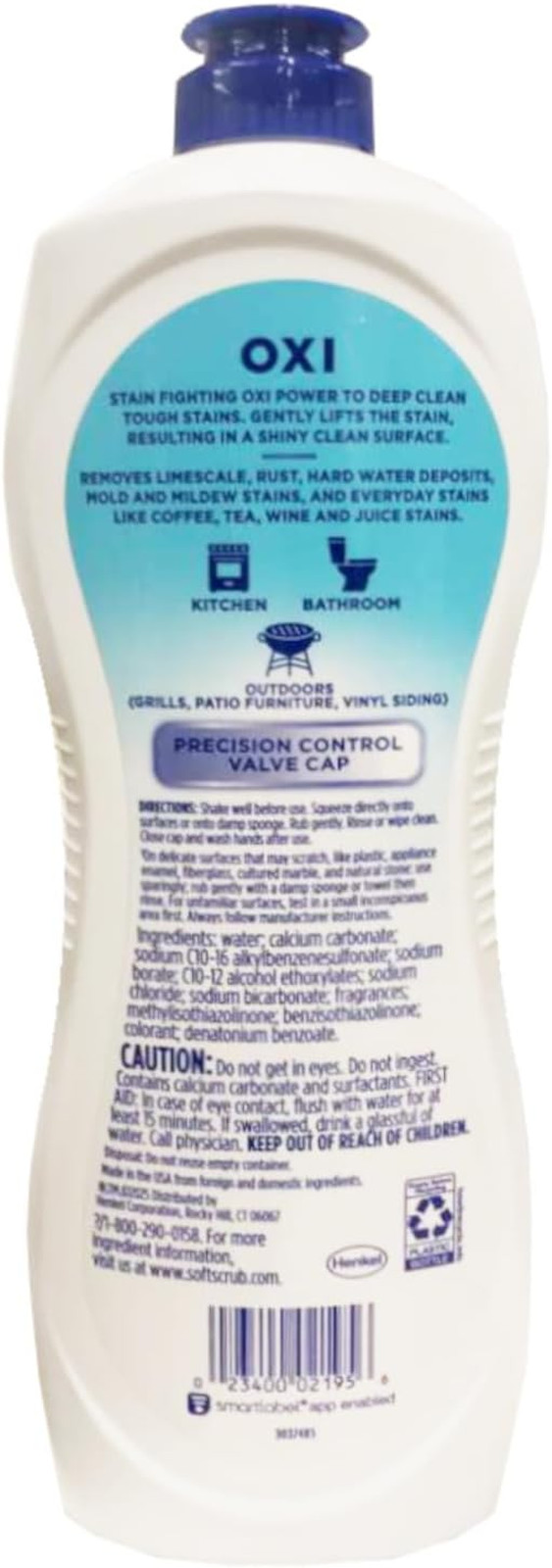 Oxi Cleanser 24 Ounce, Bathroom Tile Tub Sink Shower Cleaner Pack of 3