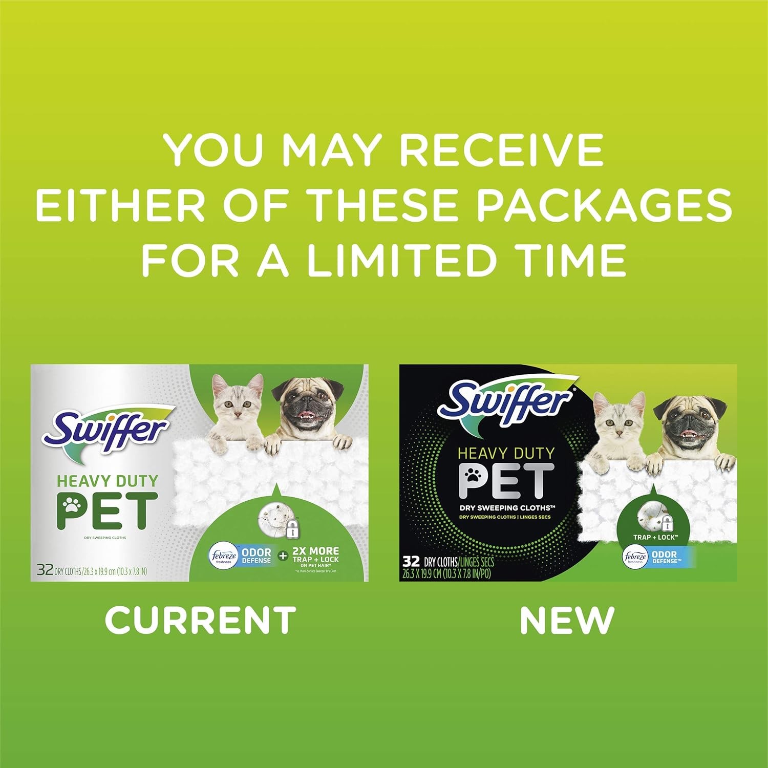 Swiffer Sweeper Pet Heavy Duty Dry Cloth Refills Febreze Odor Defense 32 Count