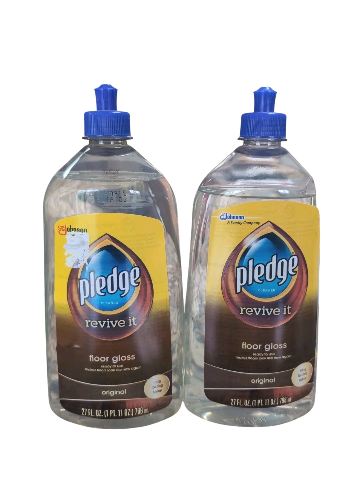 Pledge Revive It Floor Gloss x2 Polish Protects Long Lasting Shine original lot