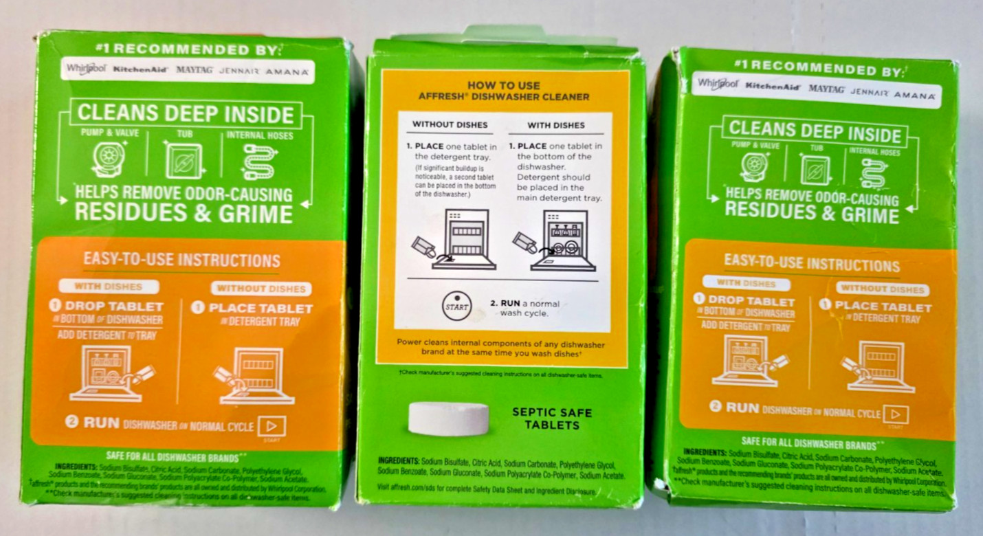 Affresh W10549851 Dishwasher Cleaner 6 Tablets In Each Box 12 TOTAL