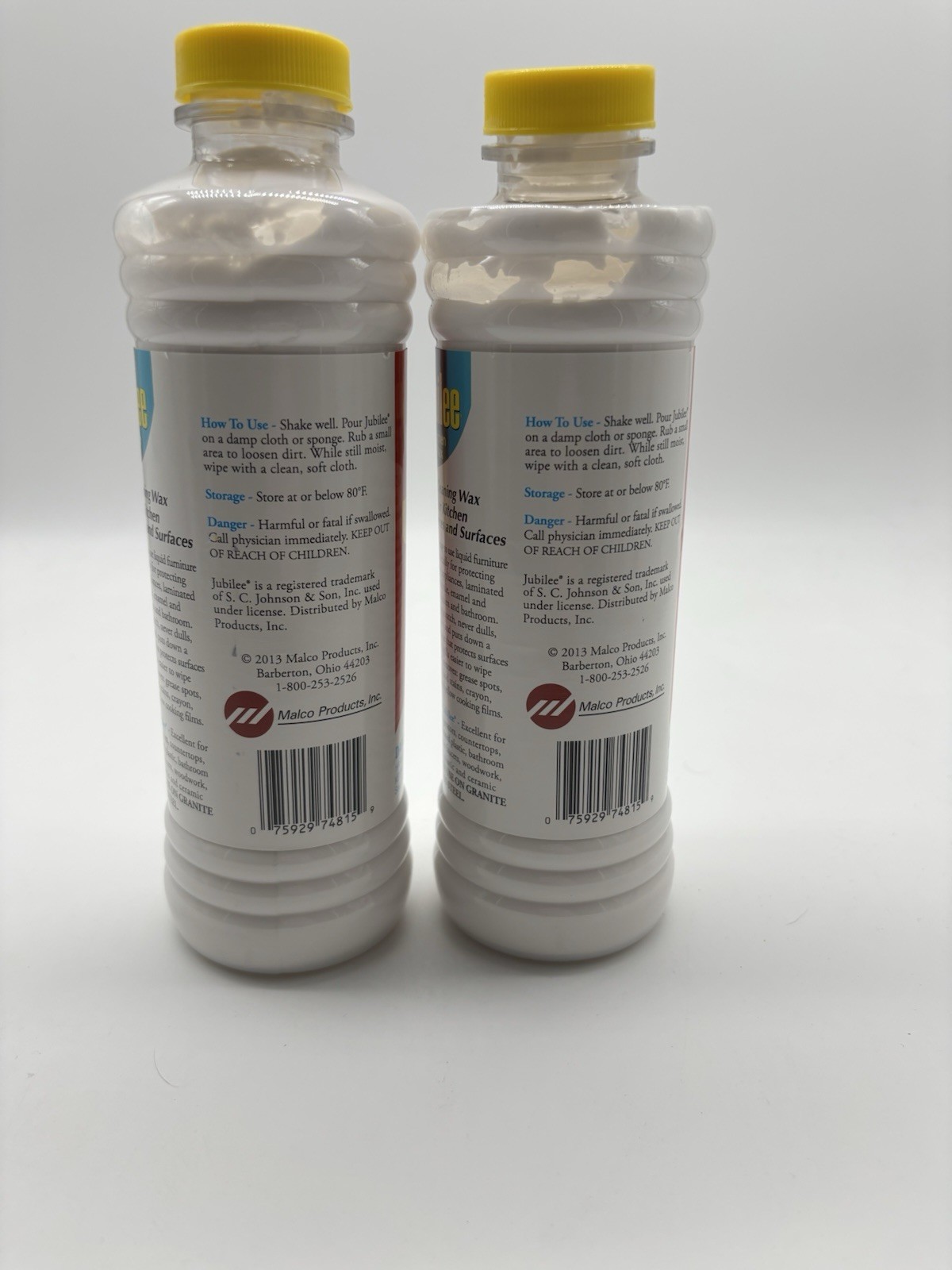 NOS JUBILEE Kitchen Wax – Two (2) 15 Ounce Bottles – Protects – Shines