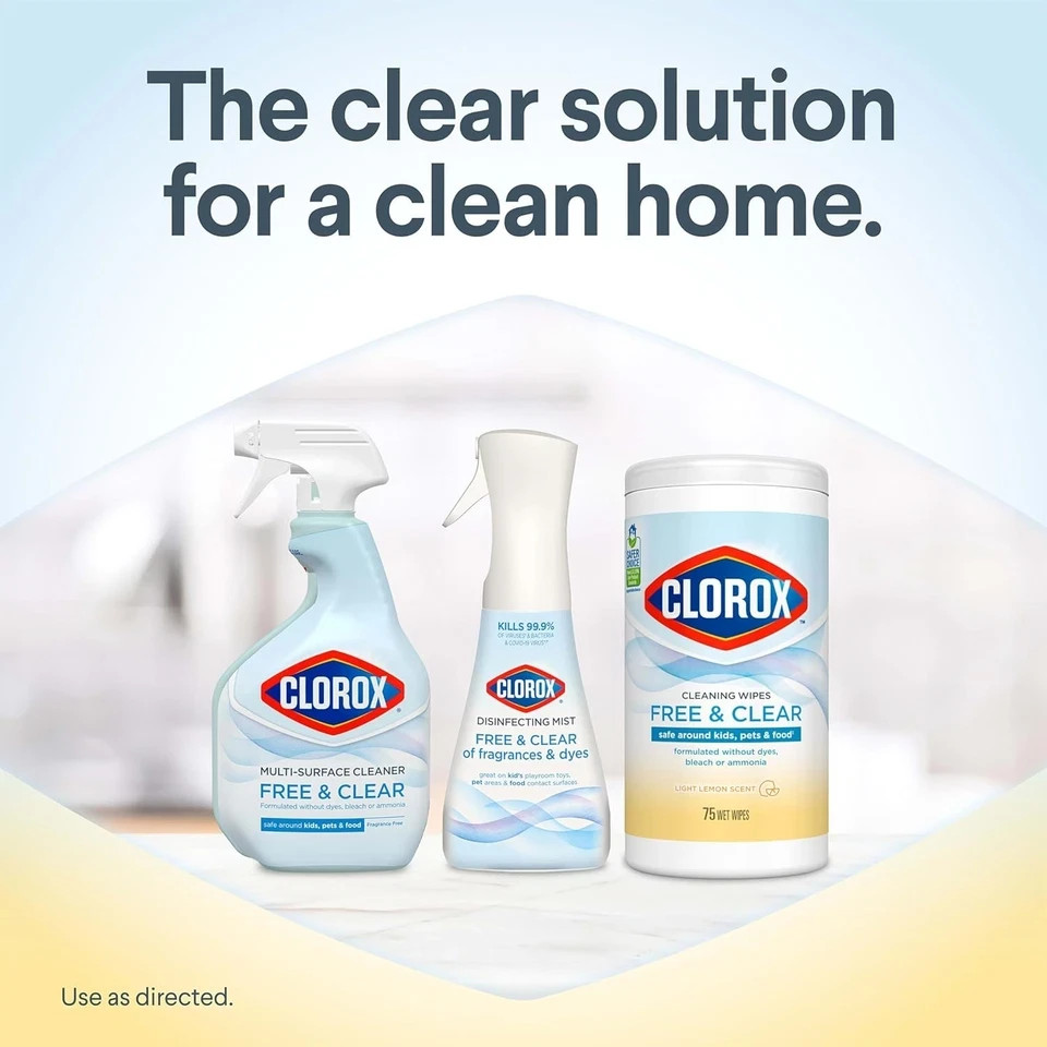 Free & Clear Cleaning Wipes Light Lemon Scent 75 Count Pack of 3 (Pack May Vary)