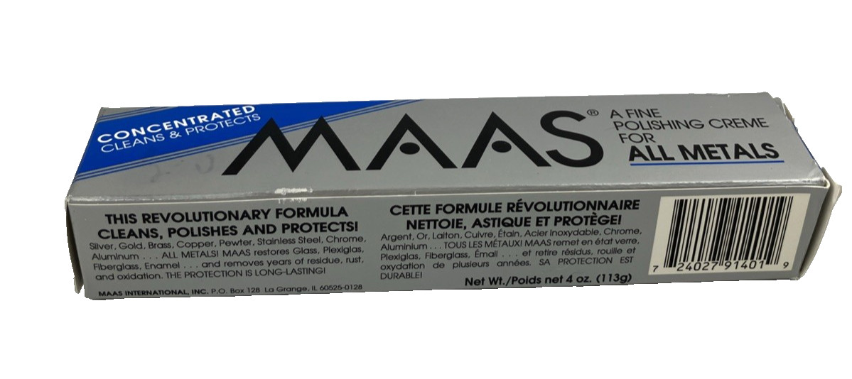 Maas A Fine Polishing Creme For All Metals 4 Oz. Tube
