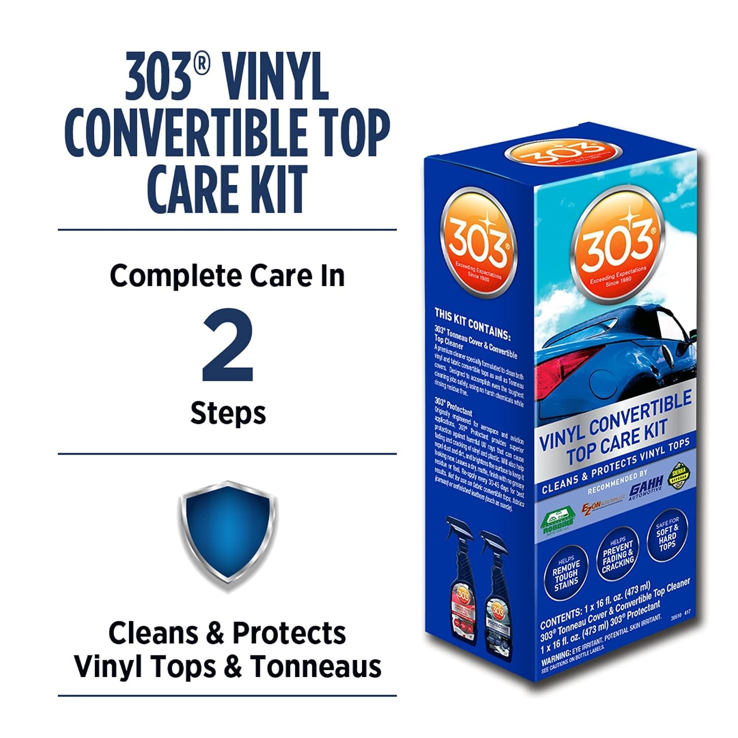 303 Products 30510 Convertible Vinyl Top Cleaning and Care Kit – Cleans And Prot