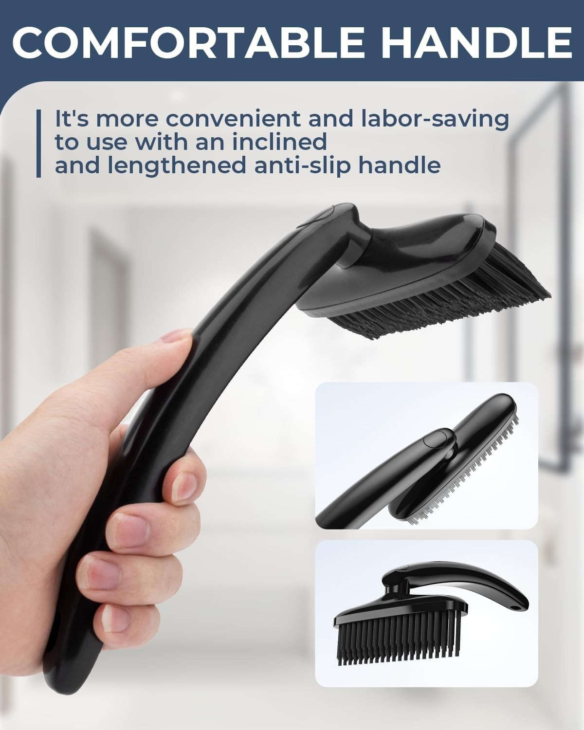 New Grout Cleaner Brush with Rotating Handle, for Tile Floors, Shower, V Shape