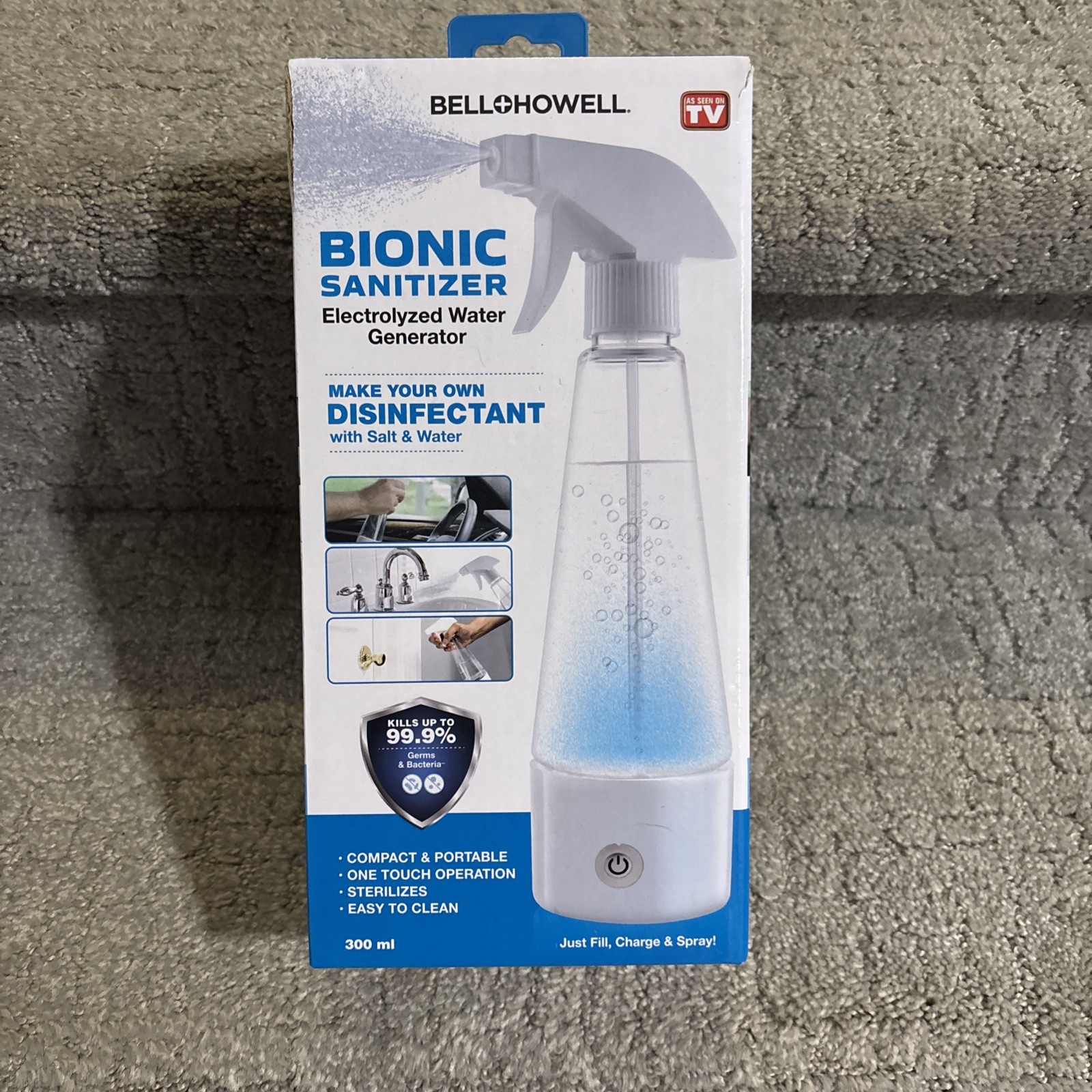 BELL HOWELL Bionic Sanitizer Portable Detergent Maker, Bottle Sprayer – White