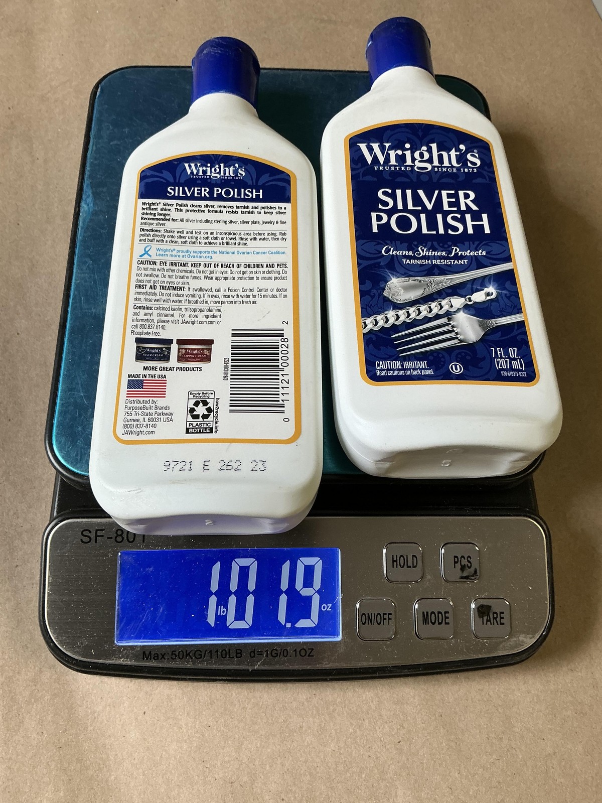 Wright’s Silver Polish 7 Fl Oz Lot Of 2 Cleans Shines Protects Tarnish