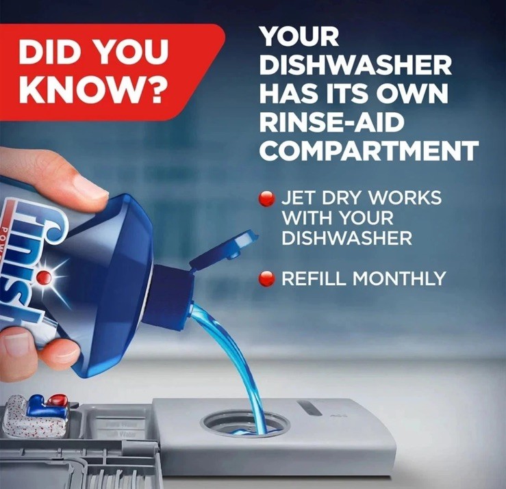 New Finish Jet-Dry Rinse Aid, 38 fl. oz. 374 washes, Residue Removal