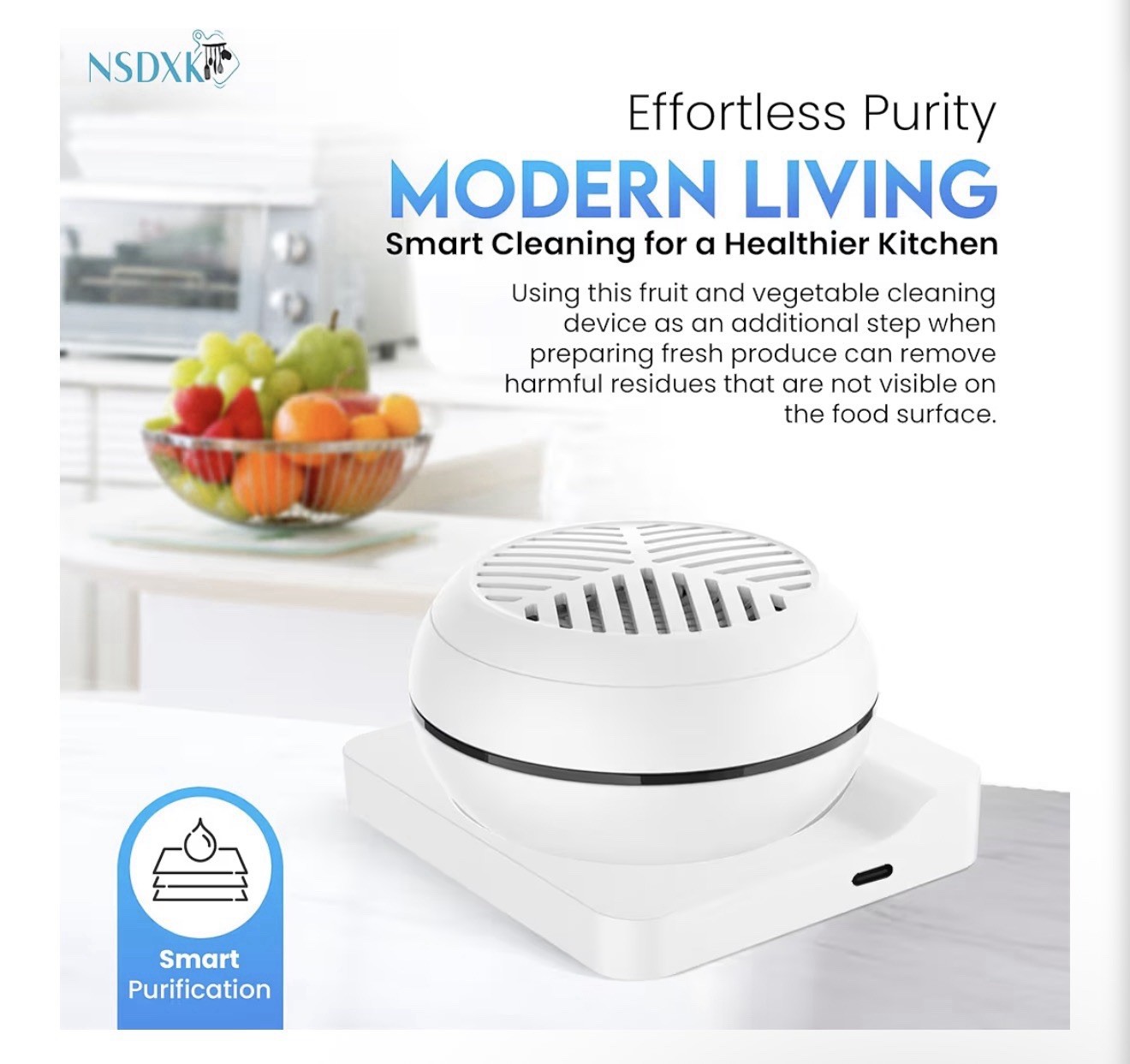 Fruit and Vegetable Washing Machine, Fruit Vegetable Cleaner Device, Portable